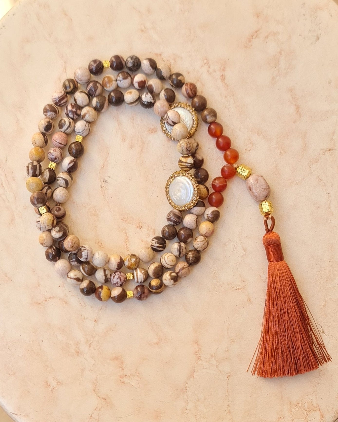 99 Agate Sebha With Silk Tassels