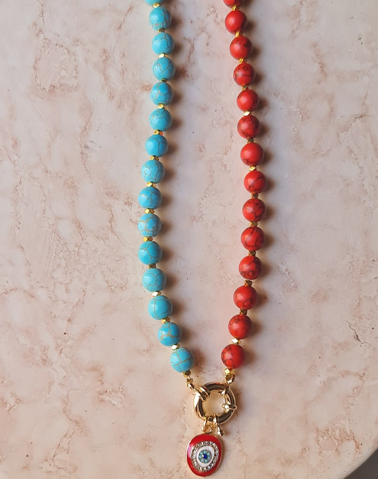 Turquoise Necklace With Sailor Lock