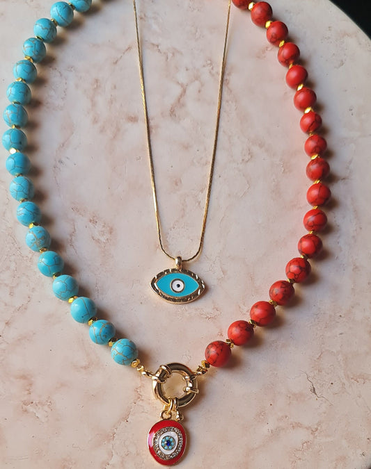 Turquoise Necklace With Sailor Lock