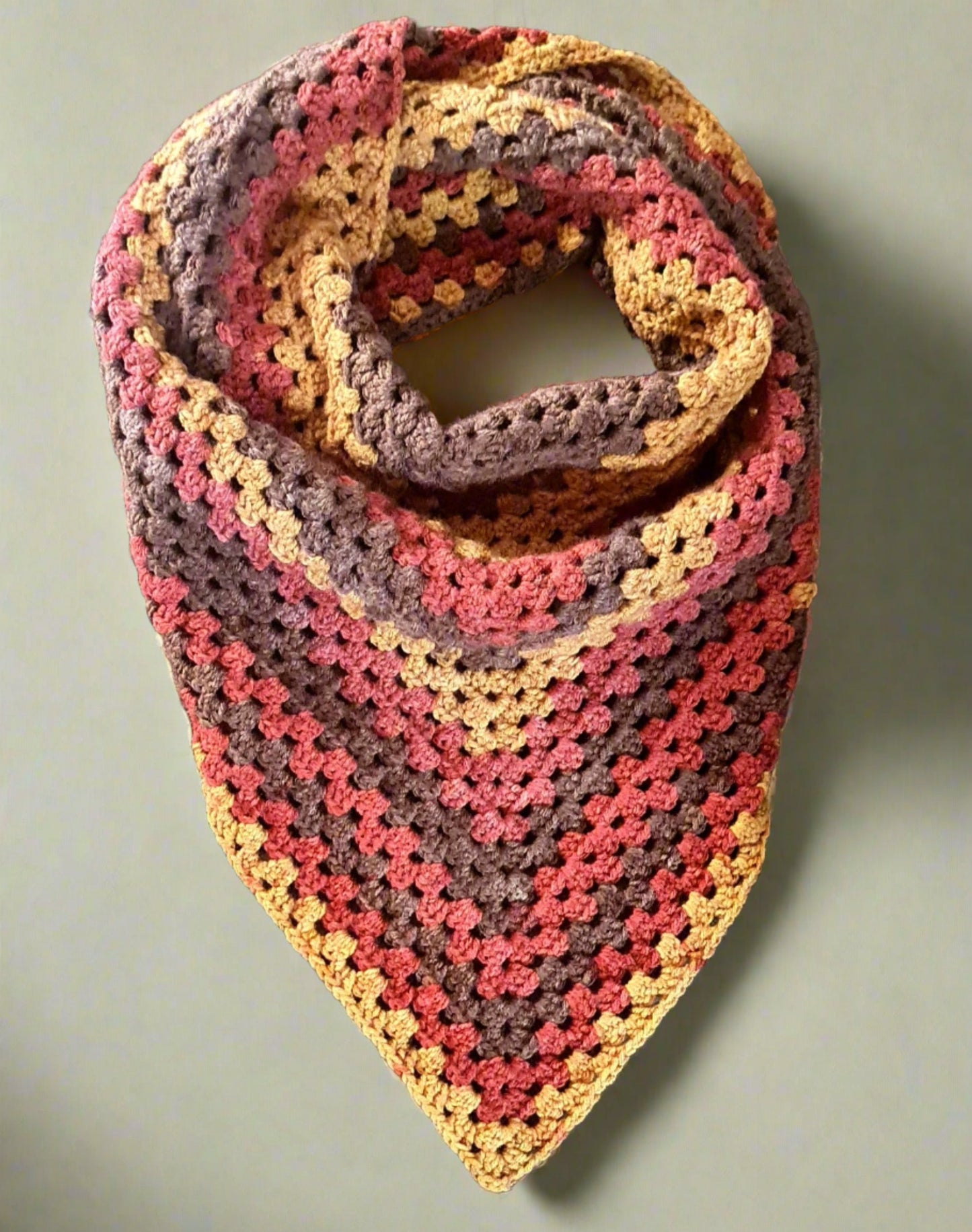 Granny Triangle Crochet Scarf