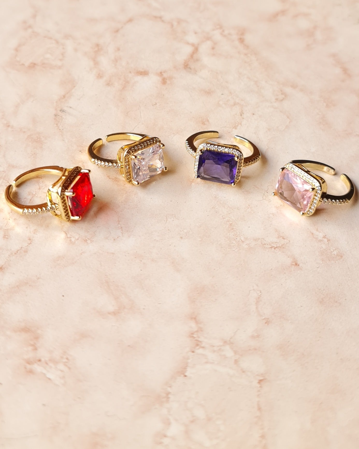 Gold Plated Zircon Rings