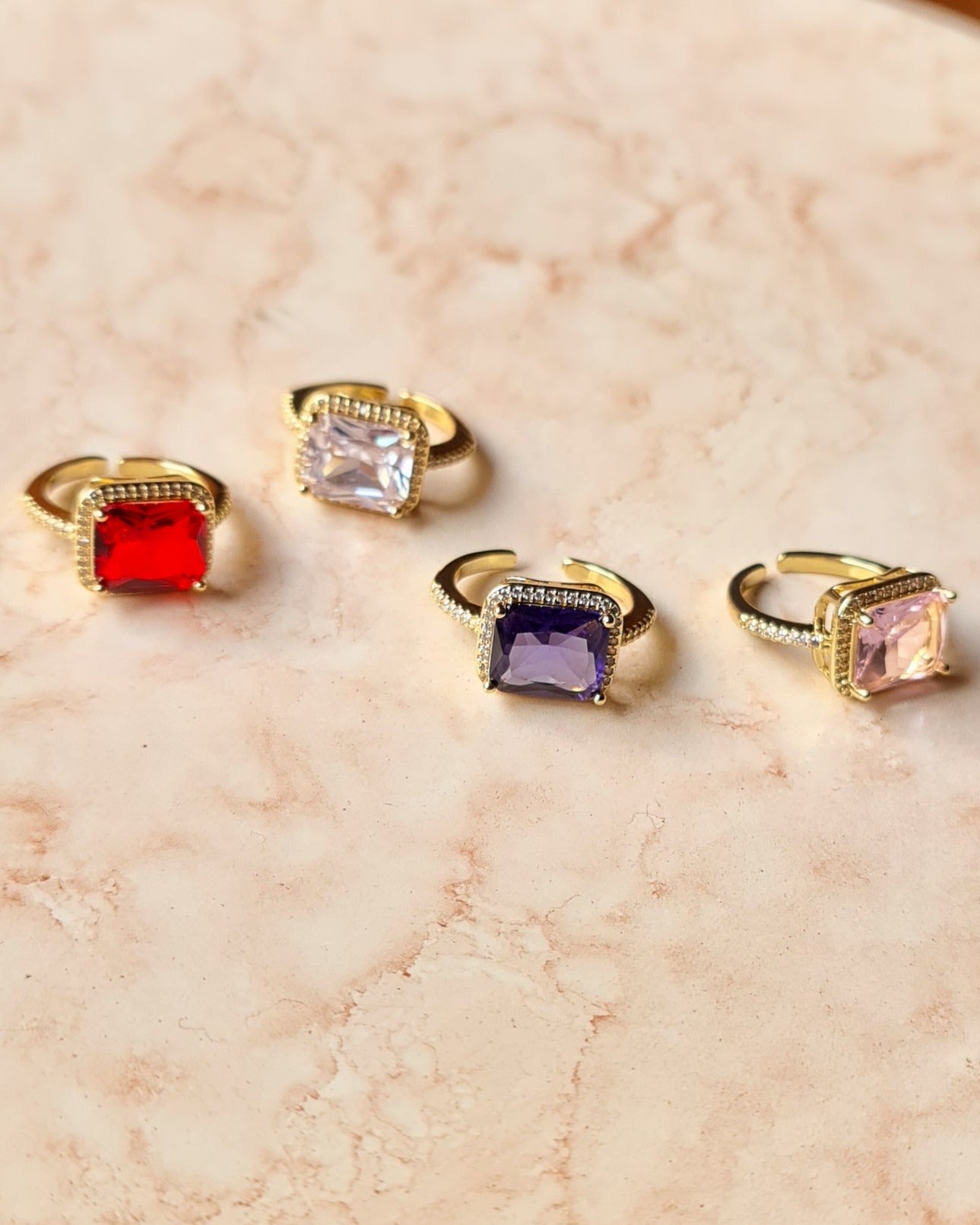 Gold Plated Zircon Rings