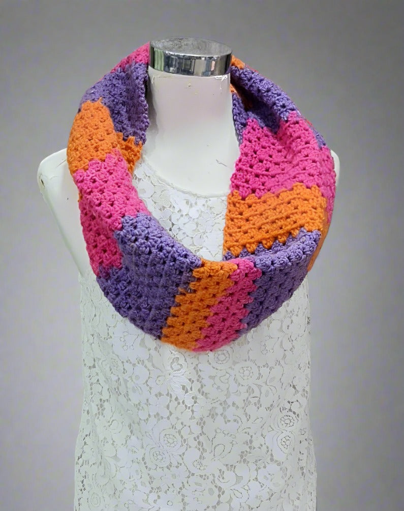 Granny Infinity Crochet Scarf