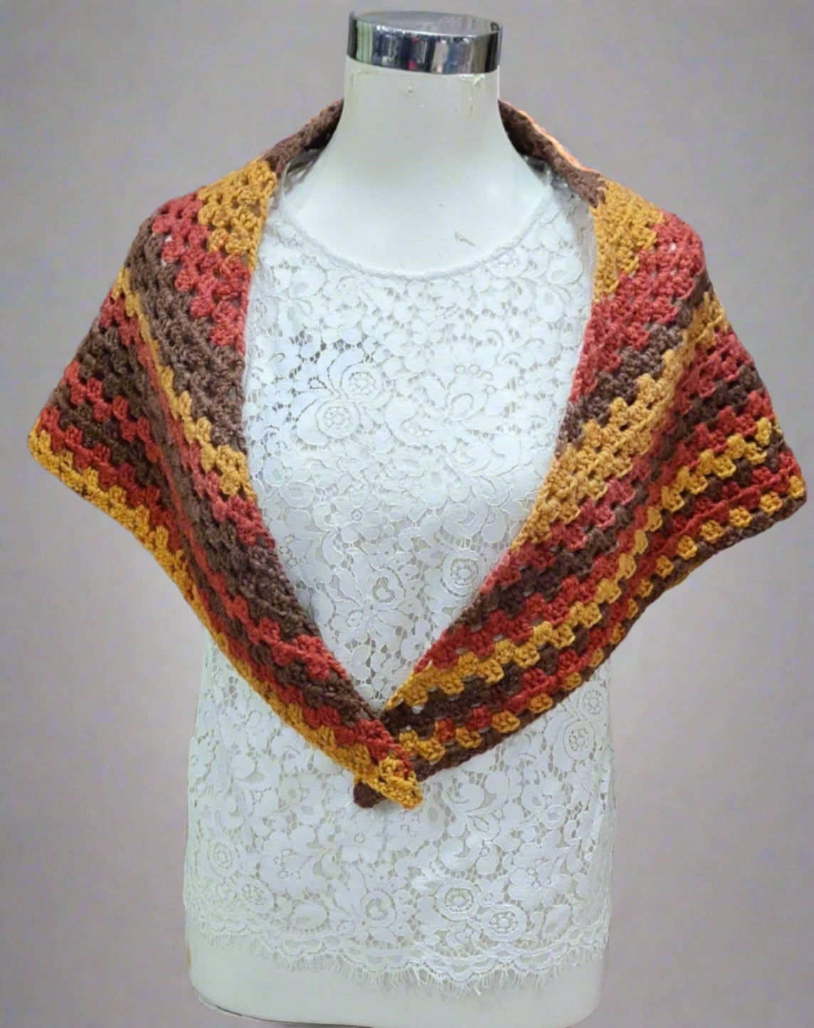 Granny Triangle Crochet Scarf