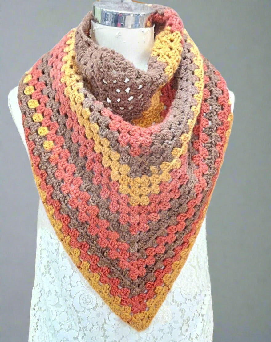 Granny Triangle Crochet Scarf