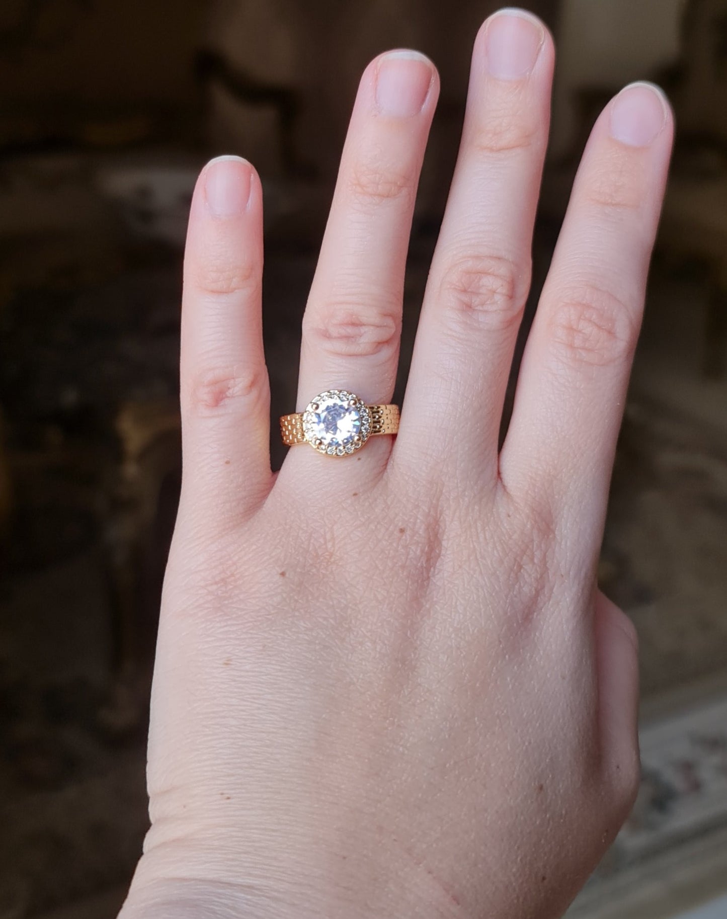 Gold Plated Zircon Ring