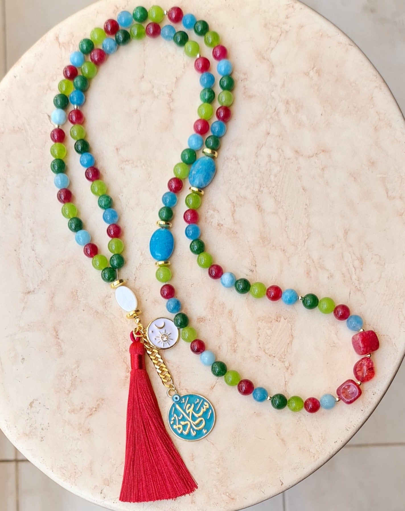 99 Wearable Long Jade Sebha / Necklace / Multilayer Bracelet