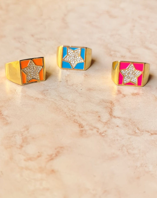 Coloured Enamel Rings