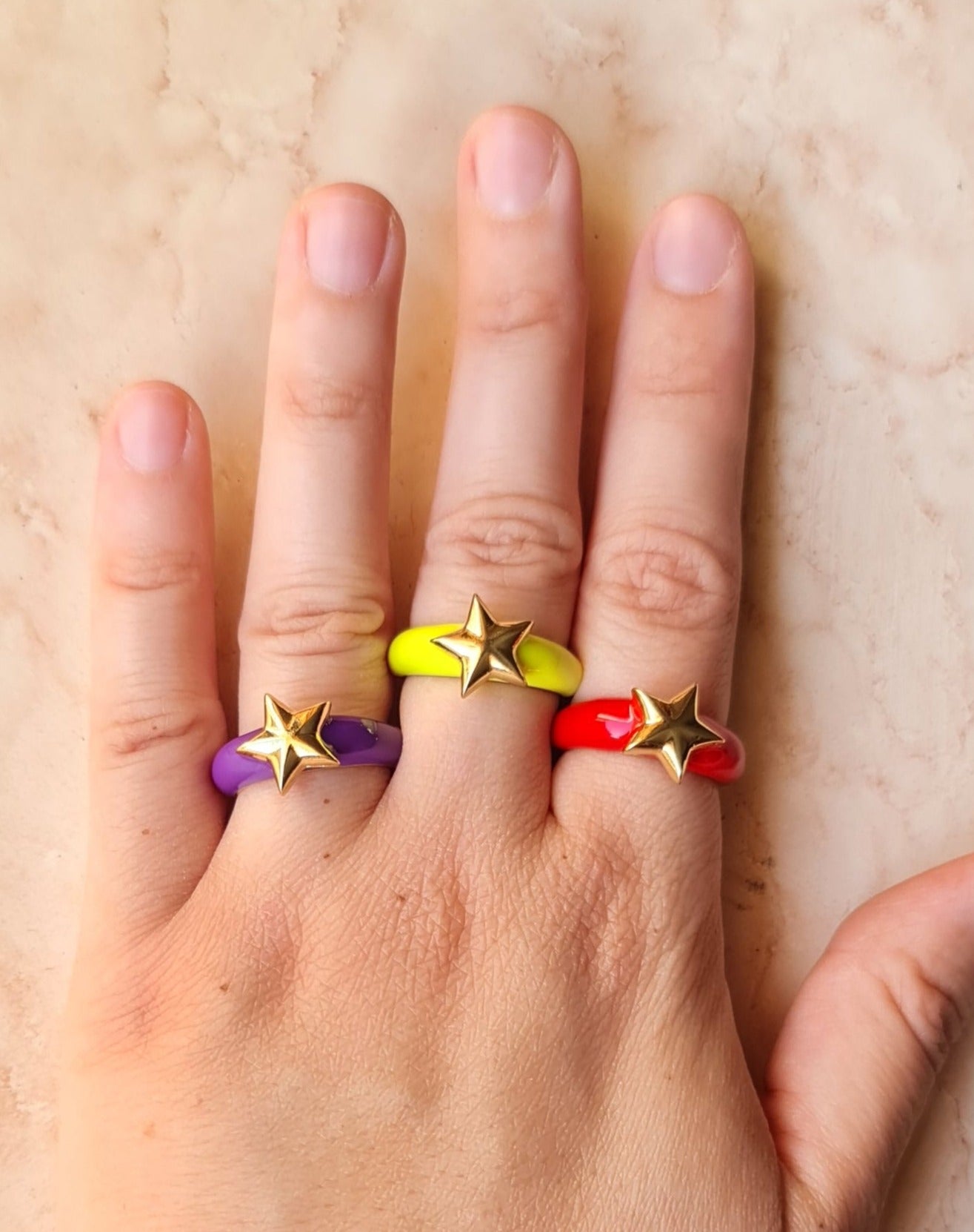 Coloured Enamel Rings