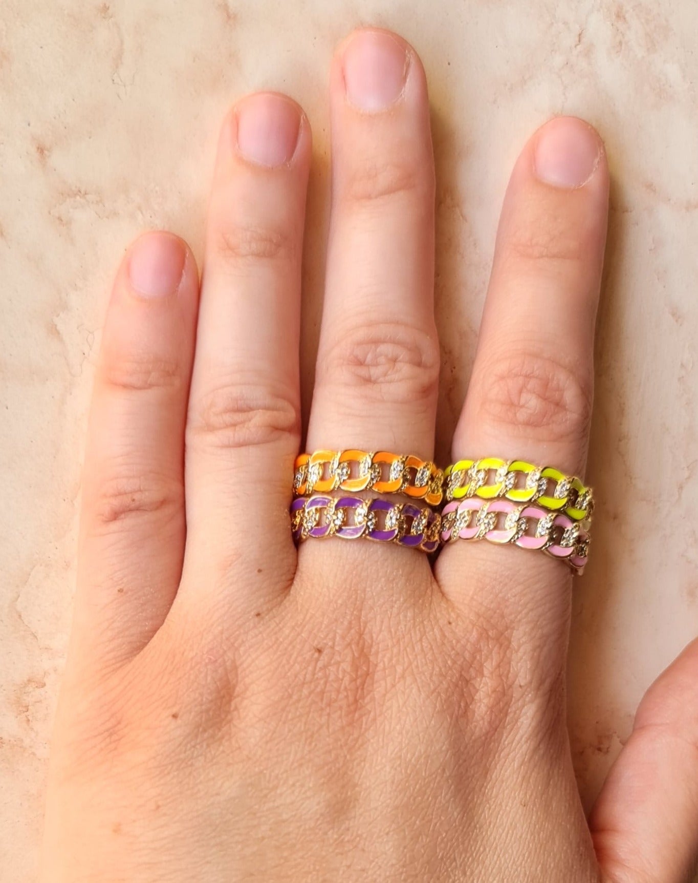 Coloured Enamel Rings