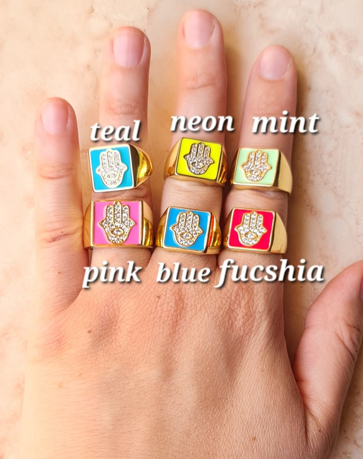 Coloured Enamel Rings