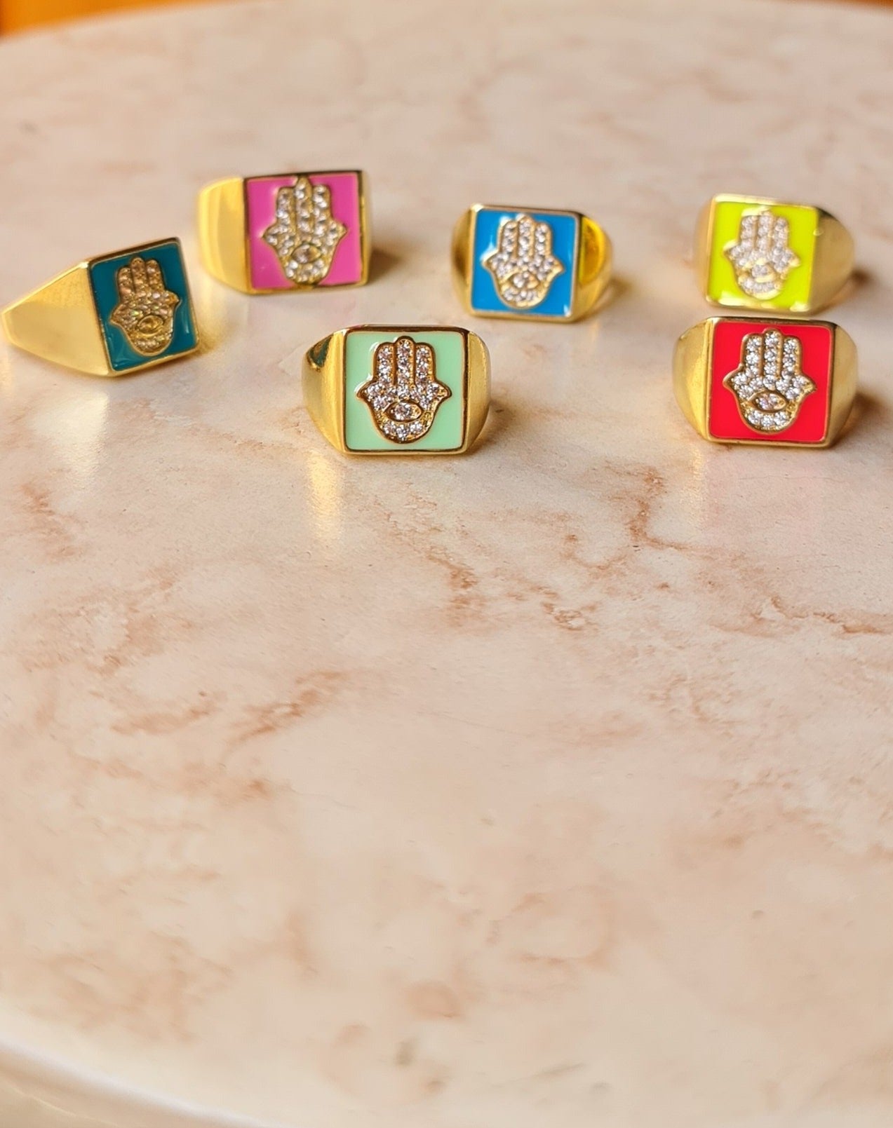 Coloured Enamel Rings