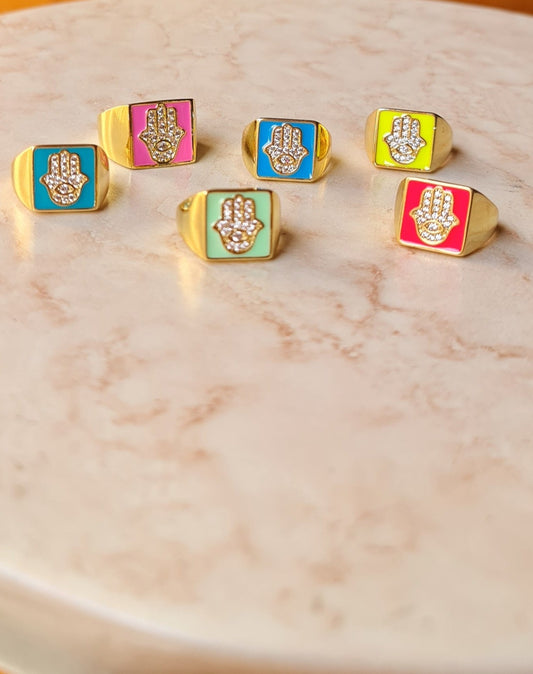 Coloured Enamel Rings