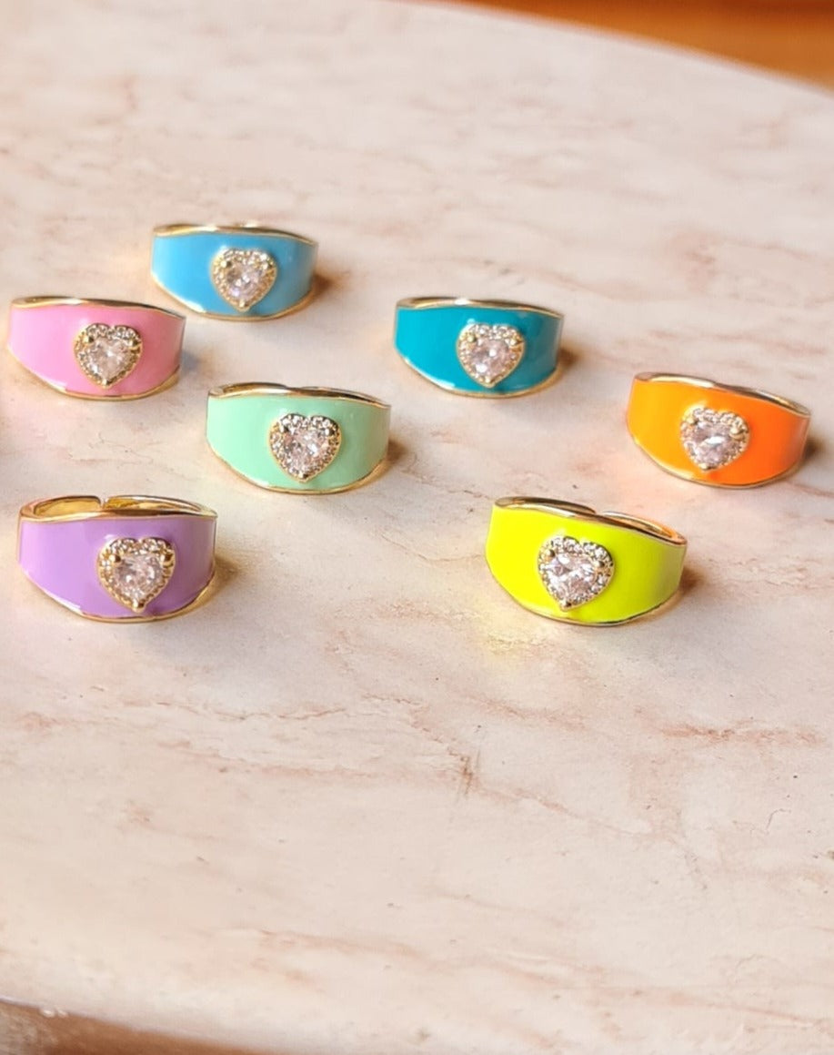 Coloured Enamel Rings