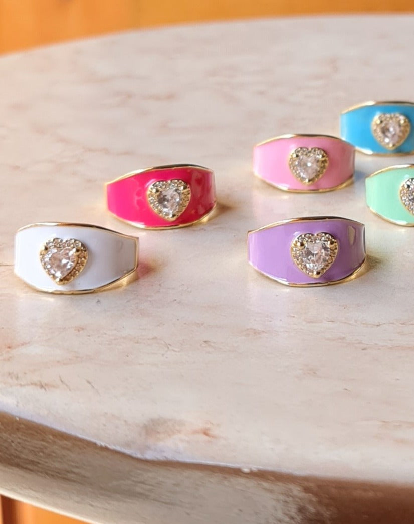 Coloured Enamel Rings