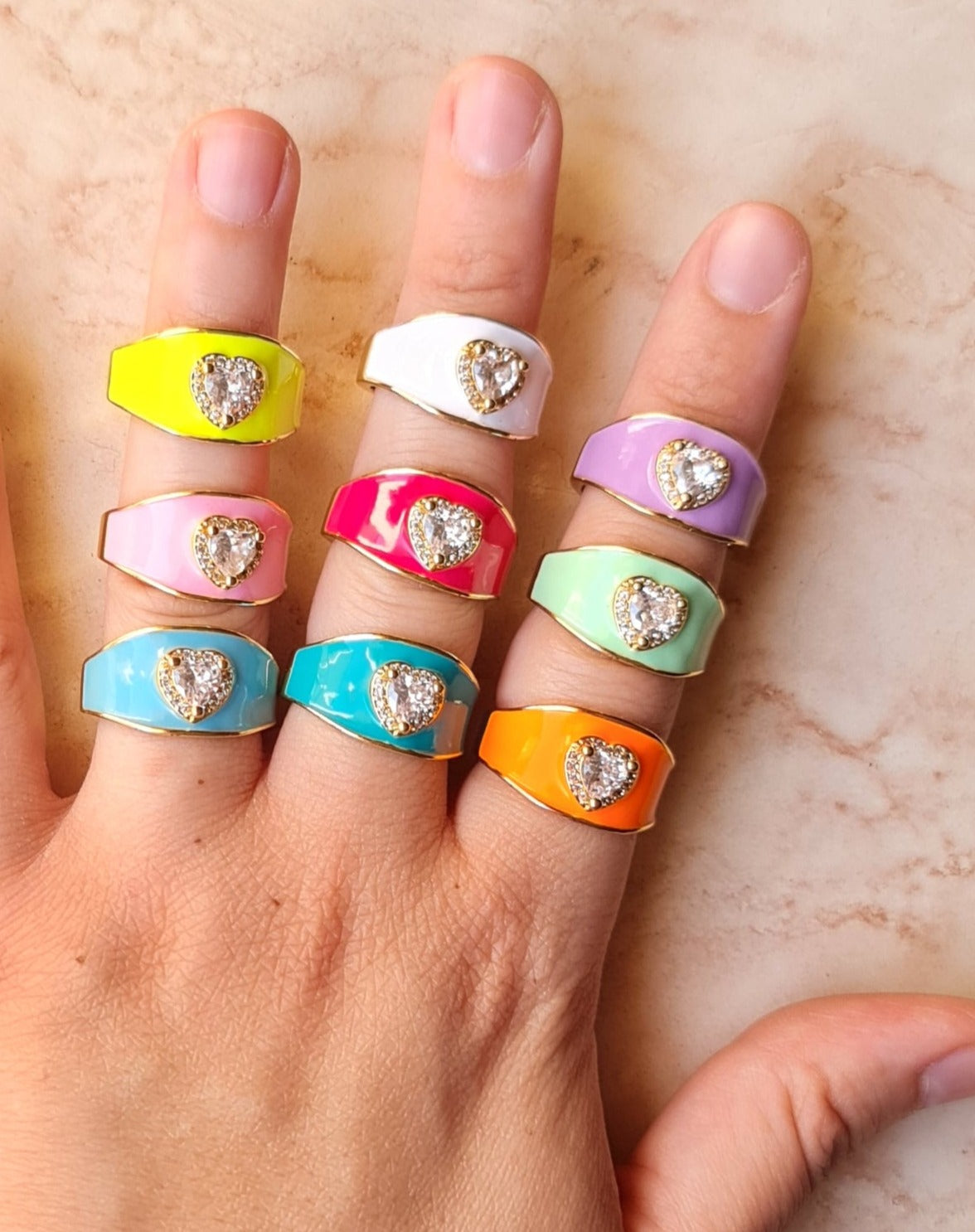 Coloured Enamel Rings