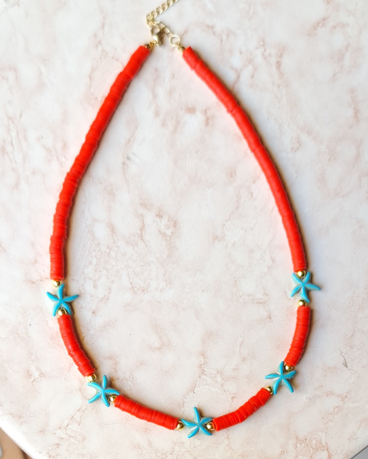 Red Clay Beads Trendy Choker Necklace