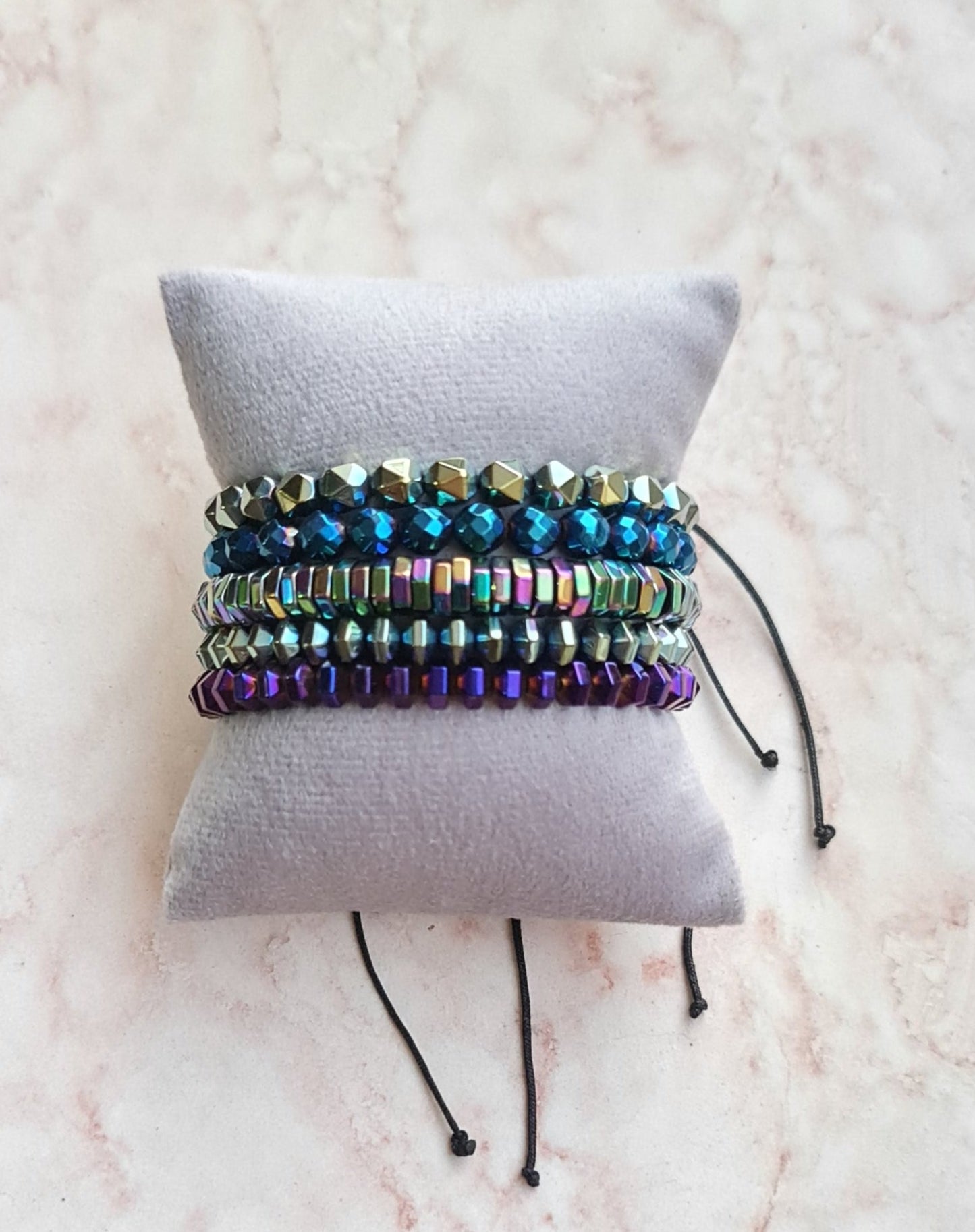 Hematite Bracelets In Electric Colors