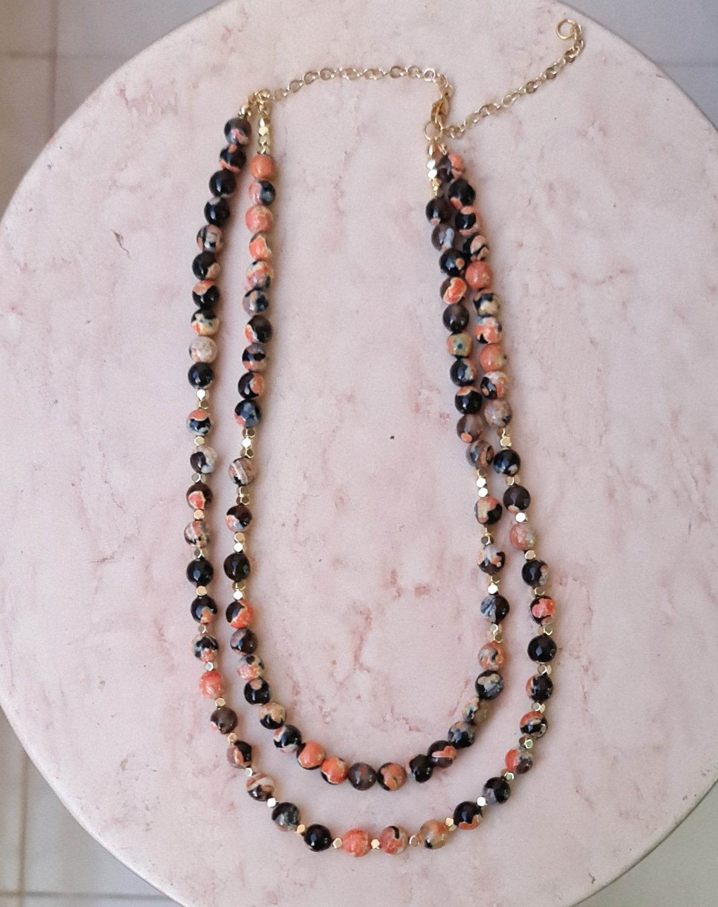 Two Layers Agate Necklace