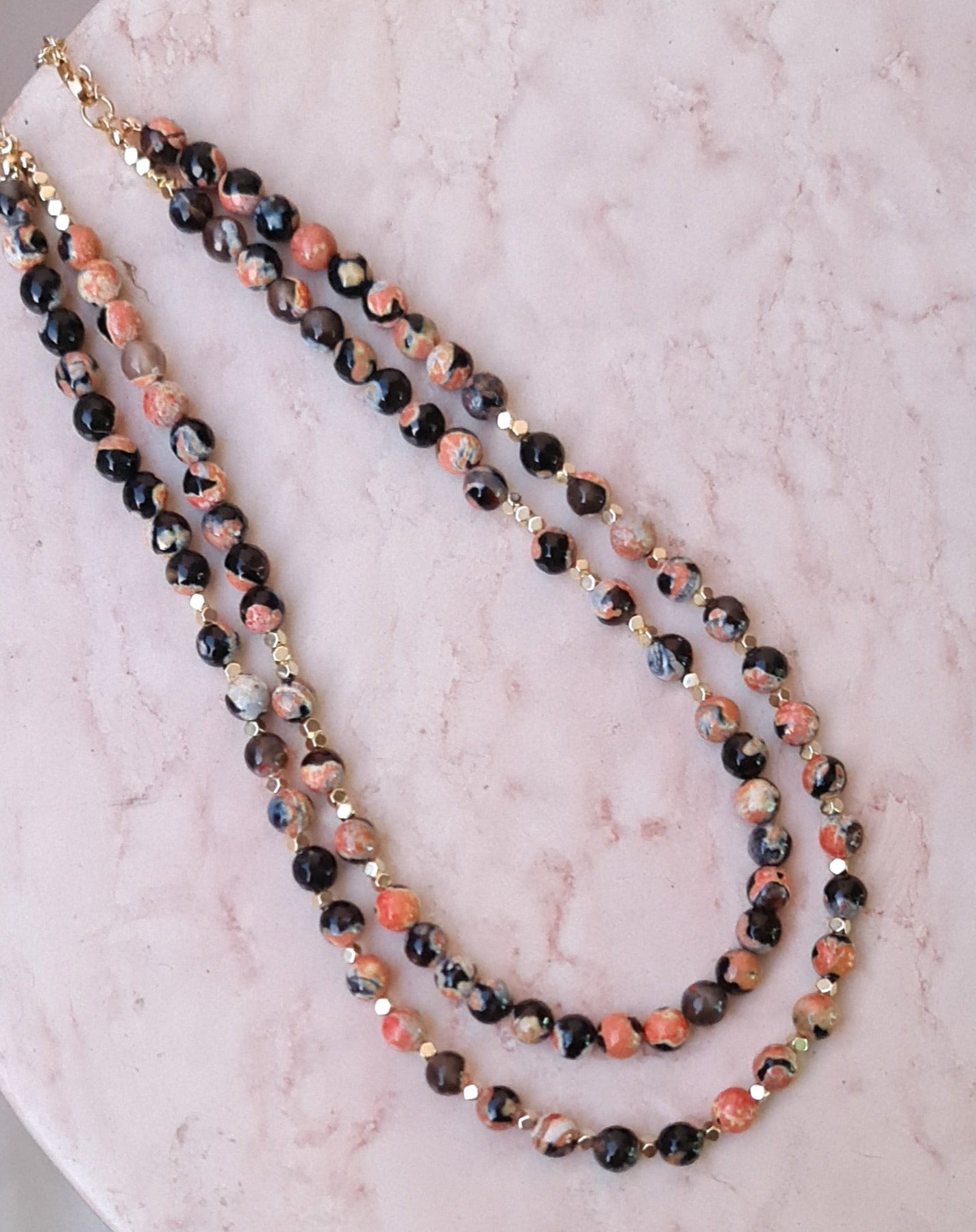 Two Layers Agate Necklace