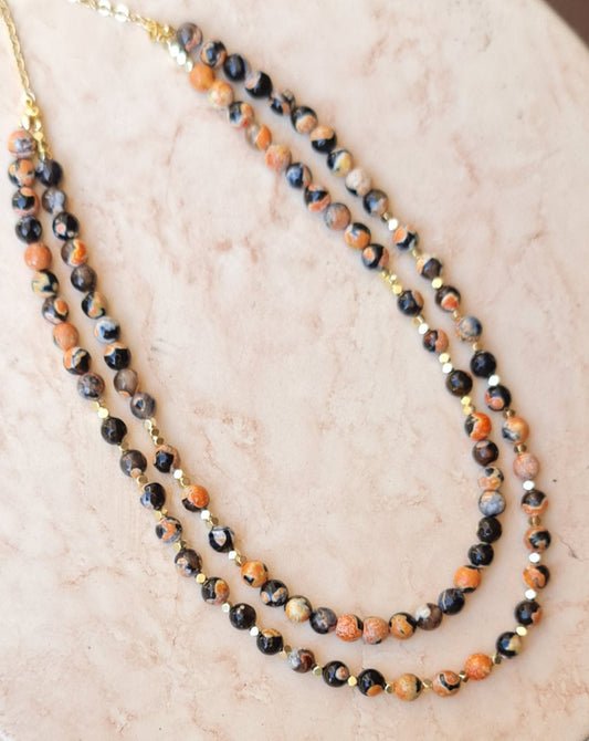 Two Layers Agate Necklace