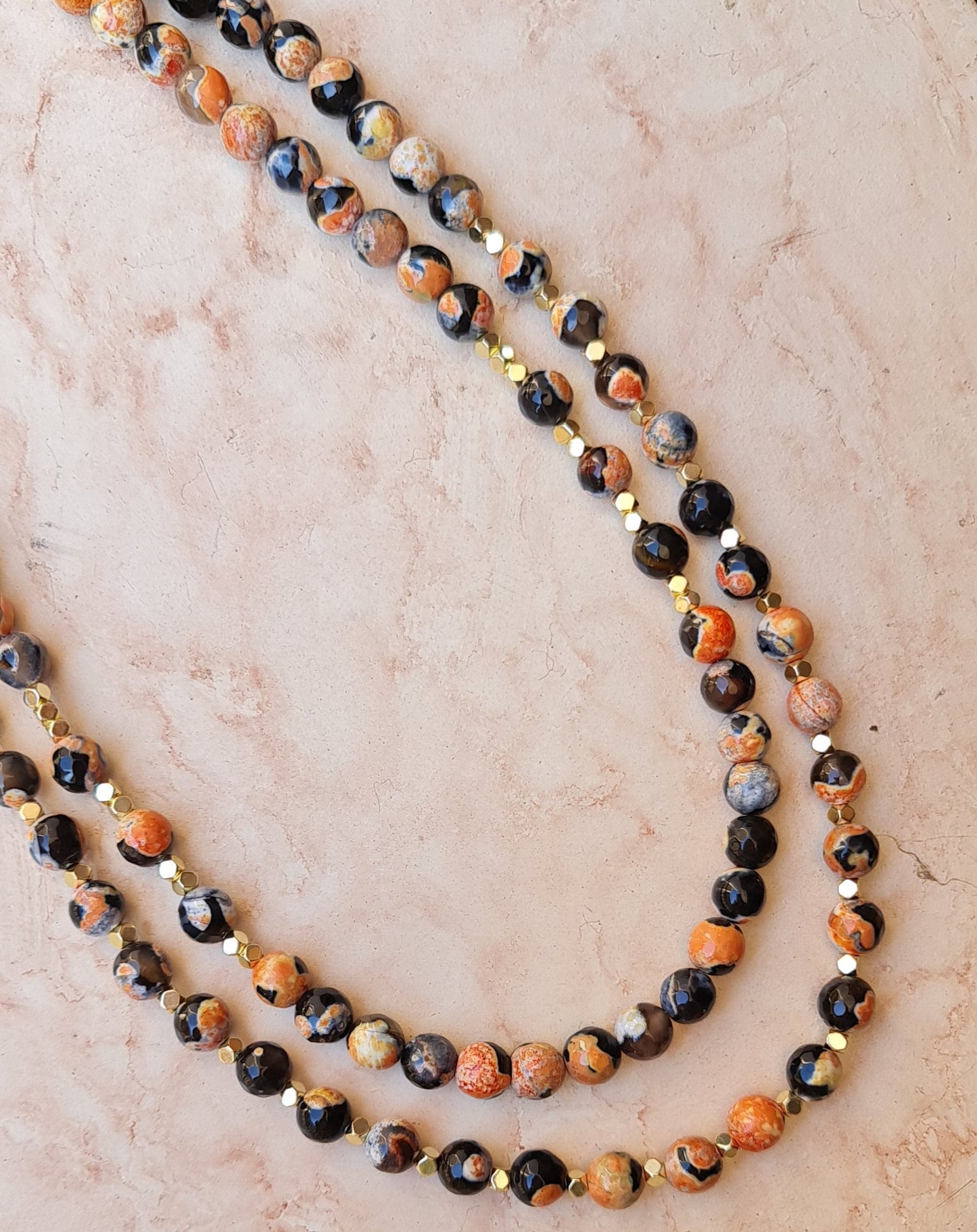 Two Layers Agate Necklace