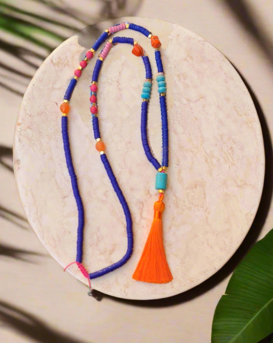 Colorful Long Tassels Necklace