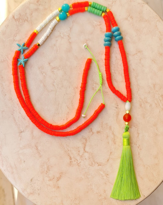 Colorful Long Tassels Necklace