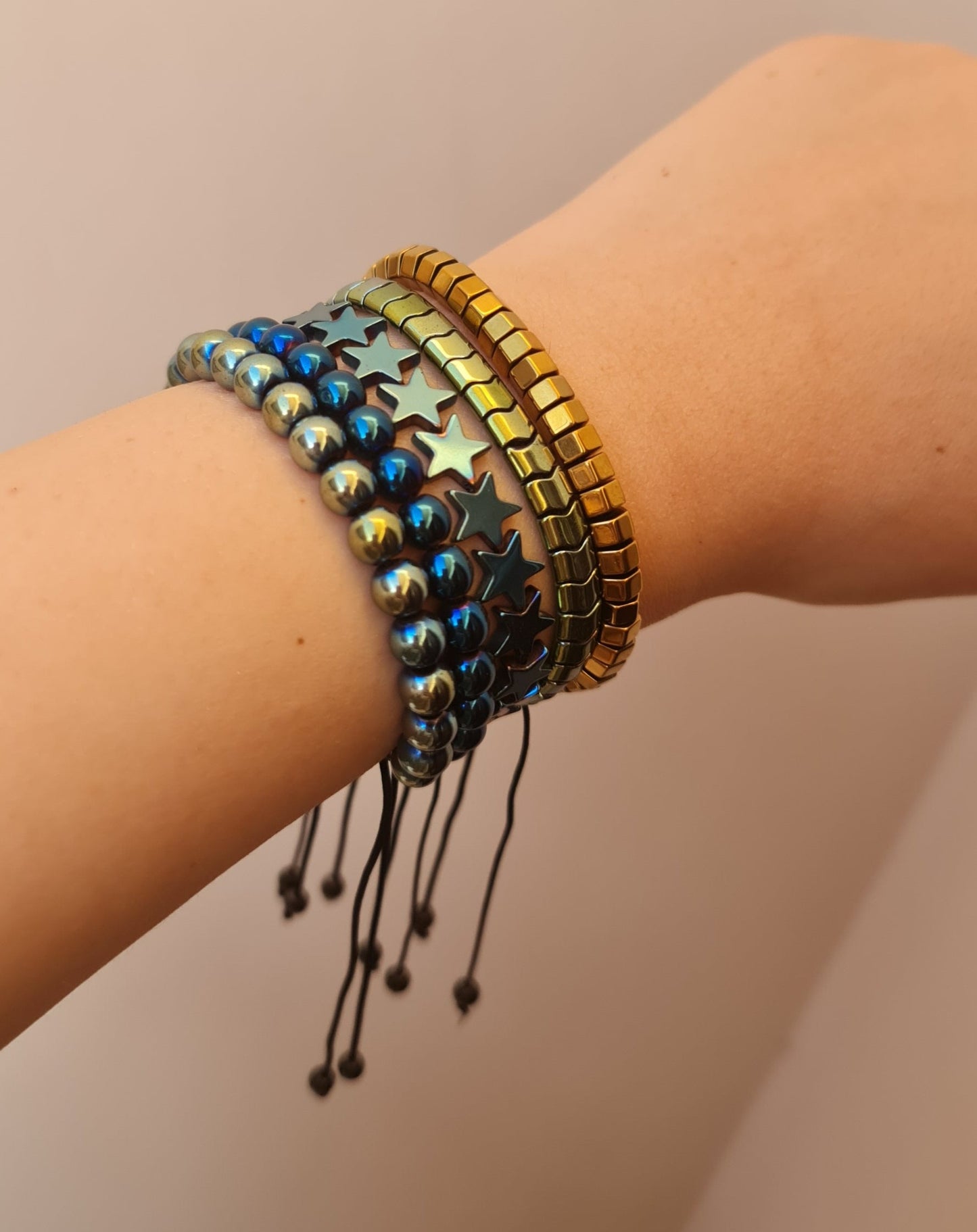 Hematite Bracelets In Electric Colors