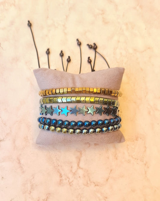 Hematite Bracelets In Electric Colors