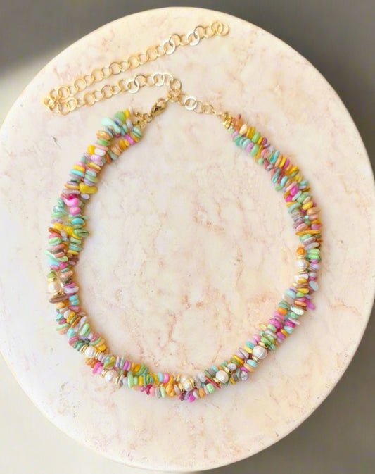 Pastel Multilayer Shell Necklace