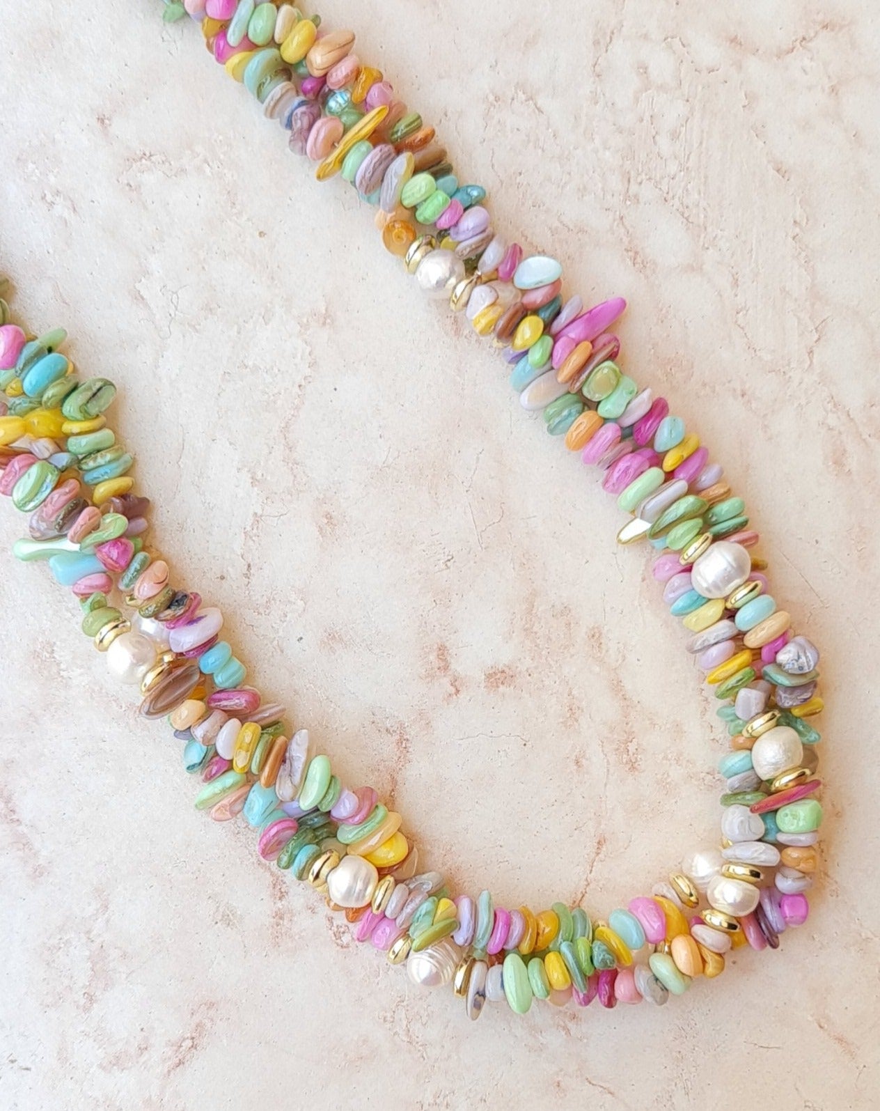 Pastel Multilayer Shell Necklace