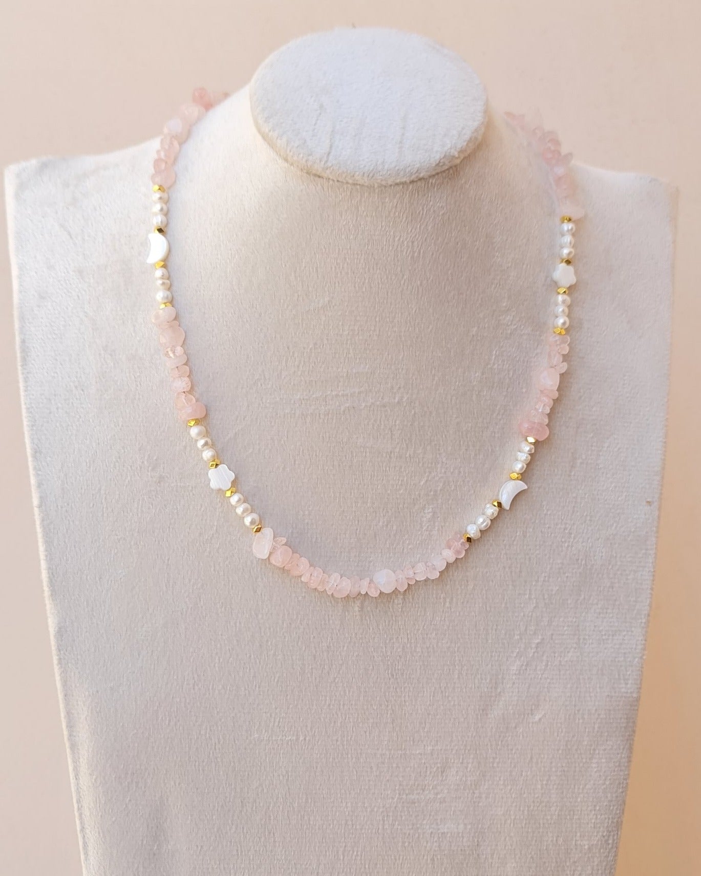 Pearls & Rose Quartz Necklace