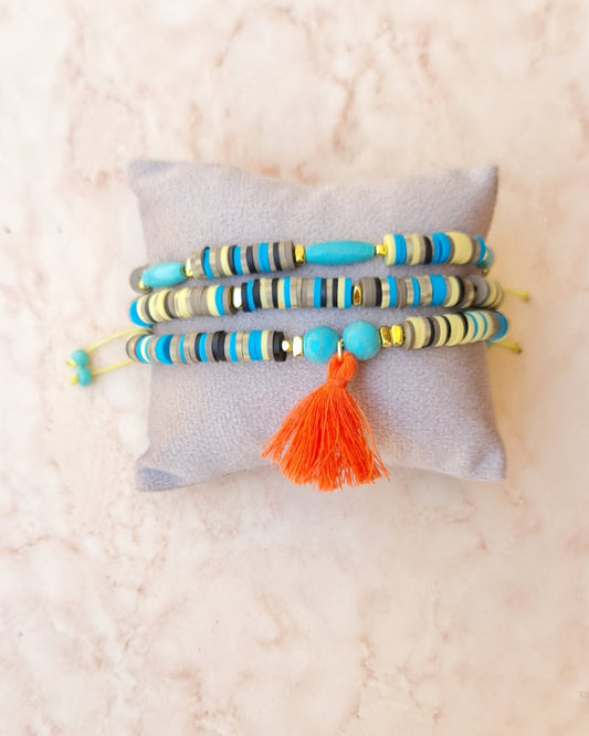 Multi-Layer Clay Thread Bracelets