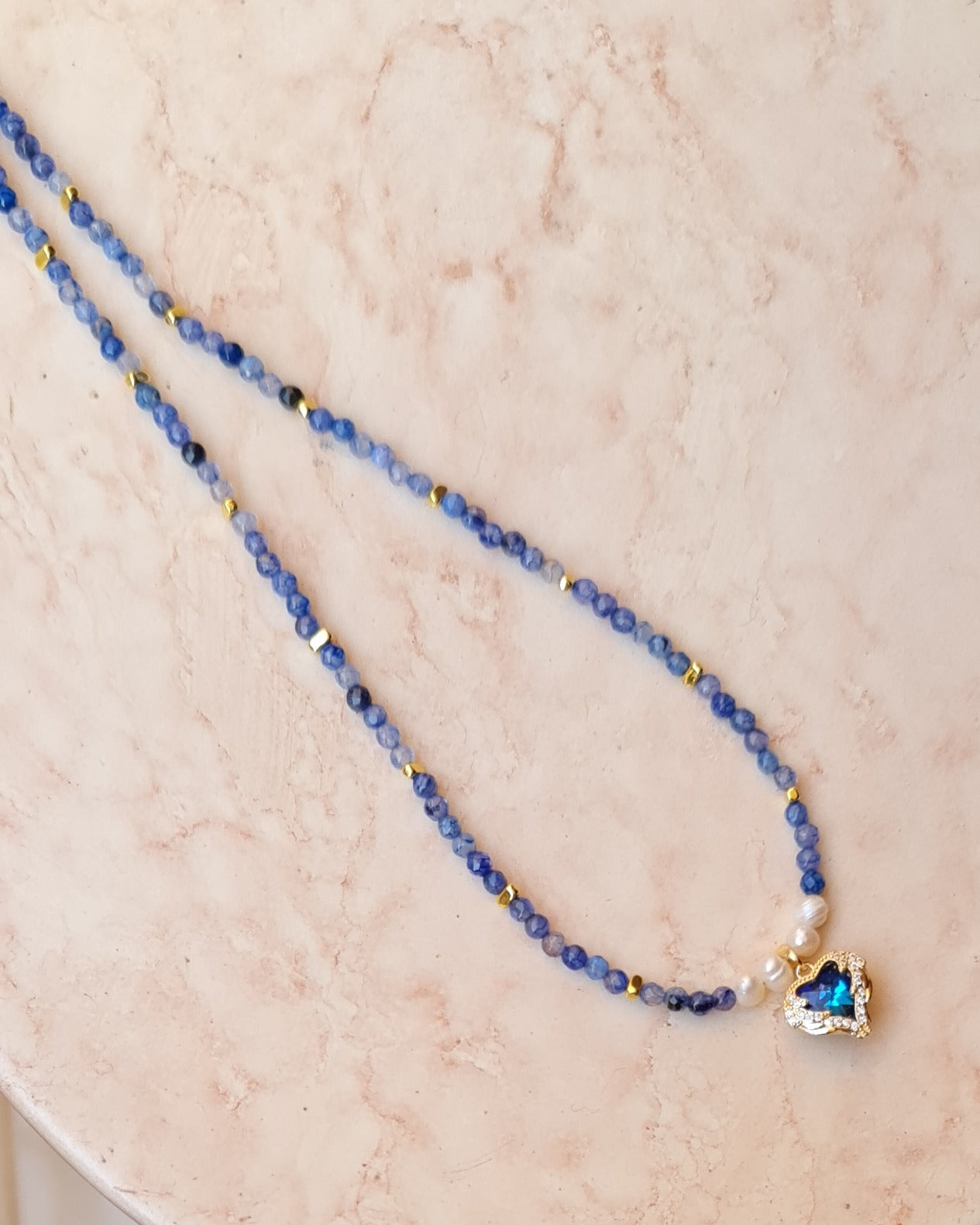 Agate Necklace With Gold Plated Pendant