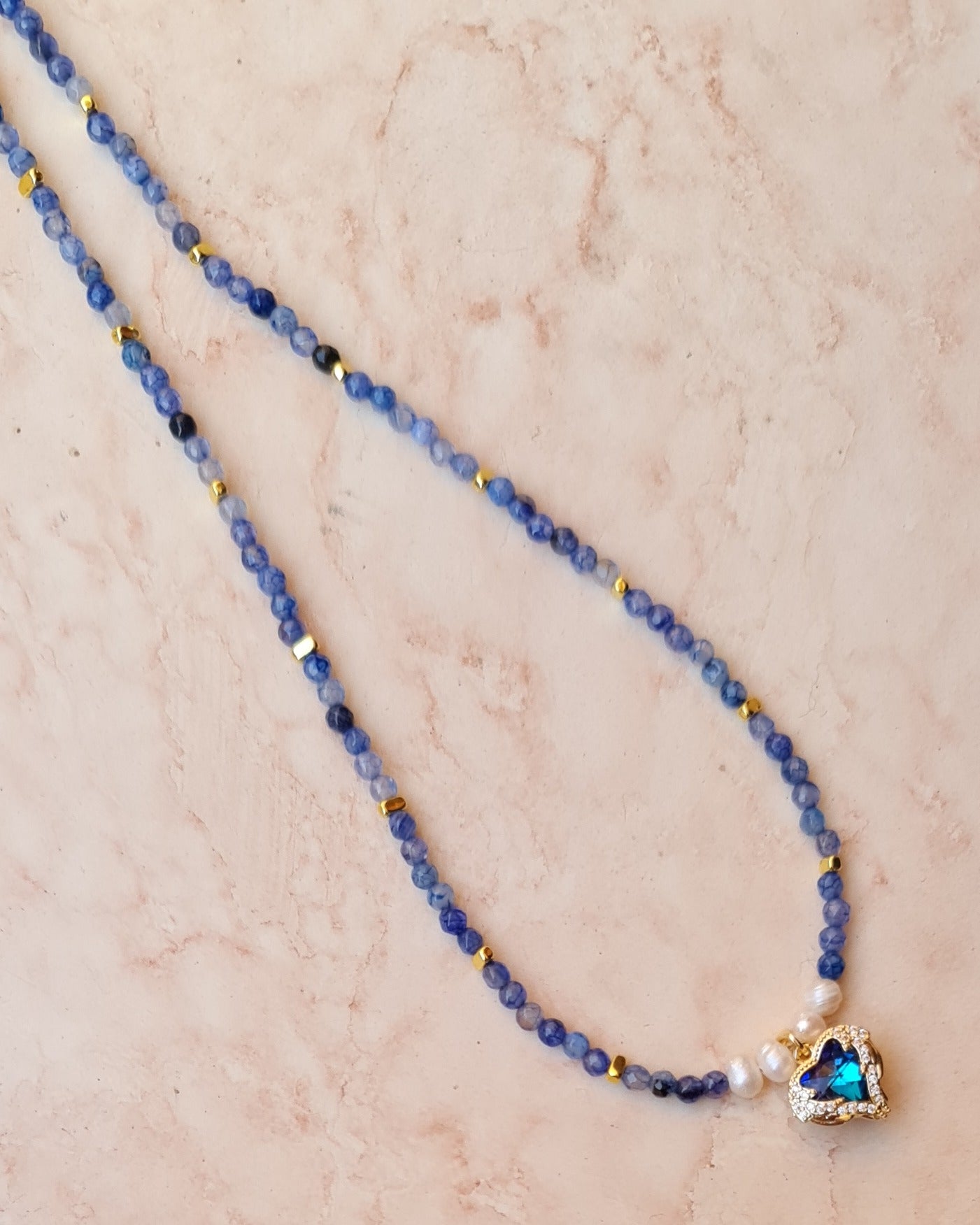 Agate Necklace With Gold Plated Pendant