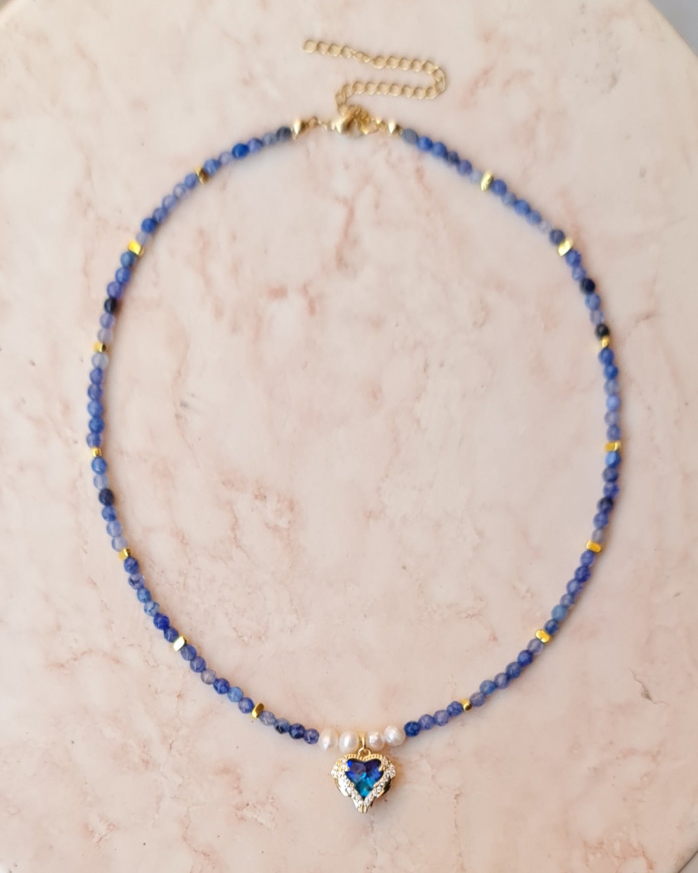 Agate Necklace With Gold Plated Pendant