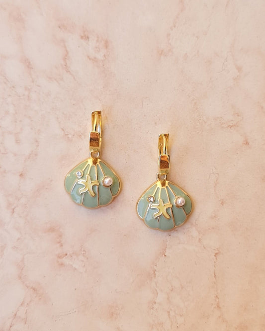 Gold Plated Seashell Earrings