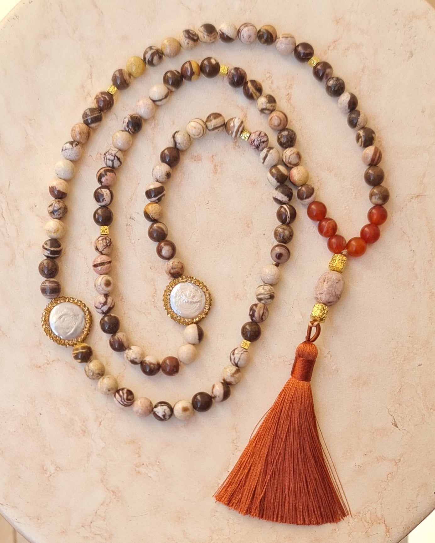 99 Agate Sebha With Silk Tassels